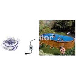 Piscina gre serie mauritius  ovaladas con aspecto madera  altura 132 cm - Imagen 1