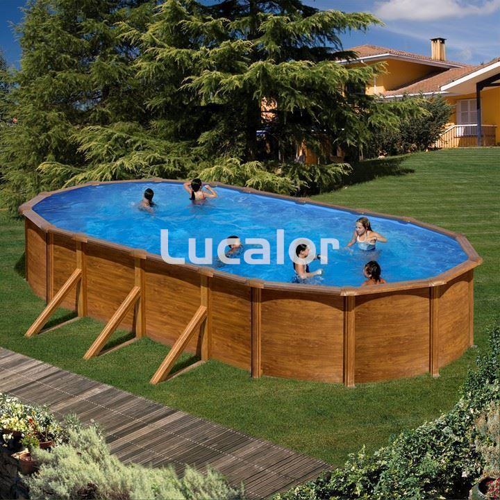 Piscina gre serie mauritius ovaladas con aspecto madera altura 132 cm - Imagen 2