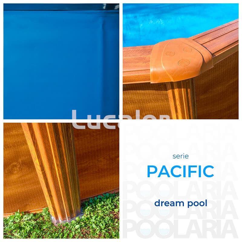 Piscina gre serie pacific ovaladas con aspecto madera H 120 cm - Imagen 2