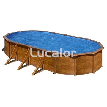 Piscina Gre serie pacific  ovaladas con postes laterales  aspecto madera  altura  120 cm - Imagen 1