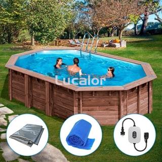 Piscina madera de Gre forma  modelo Macadamia ( 632 x 335 x 130 cm ) - Imagen 1