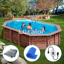 Piscina madera de gre forma  modelo Macadamia ( 632 x 335 x H 130 cm ) - Imagen 1
