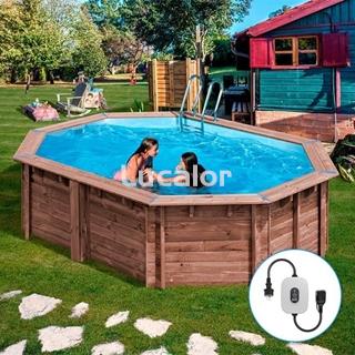 Piscina madera de gre forma ovalada modelo Bambu ( 535 x 335  x H 130 cm ) - Imagen 1