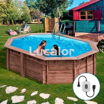 Piscina madera de gre forma ovalada modelo Bambu ( 535 x 335  x H 130 cm ) - Imagen 1