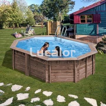 Piscina madera de gre forma ovalada modelo Bambu ( 535 x 335  x H 130 cm ) - Imagen 2