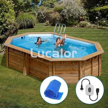 Piscina madera de Gre forma ovalada modelo canelle 2 ( 535 x 335 x 117cm ) - Imagen 1