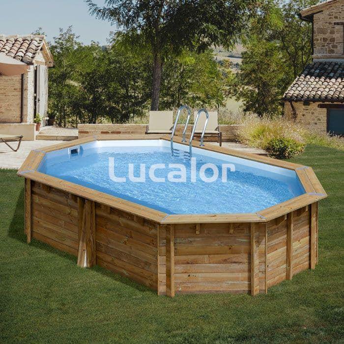 Piscina madera de Gre forma ovalada modelo canelle 2 ( 535 x 335 x 117cm ) - Imagen 2