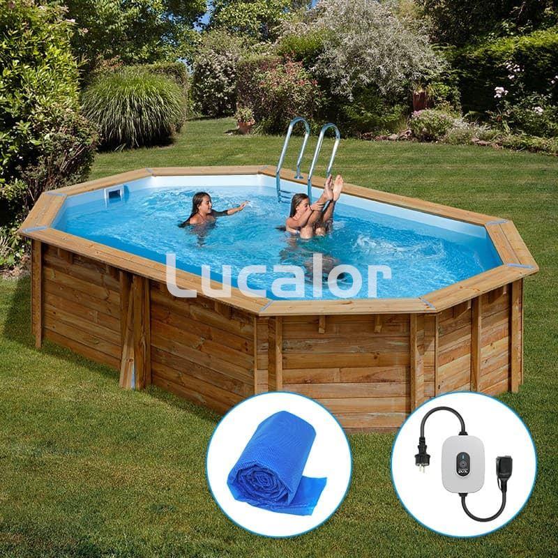 Piscina madera de gre forma ovalada modelo canelle 2 ( 535 x 335 x H 117cm ) - Imagen 1