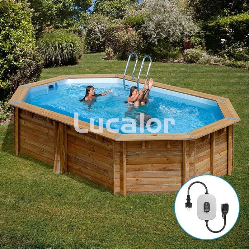 Piscina madera de gre forma ovalada modelo Grenade 2 (436 x 336 x 117 cm - Imagen 1