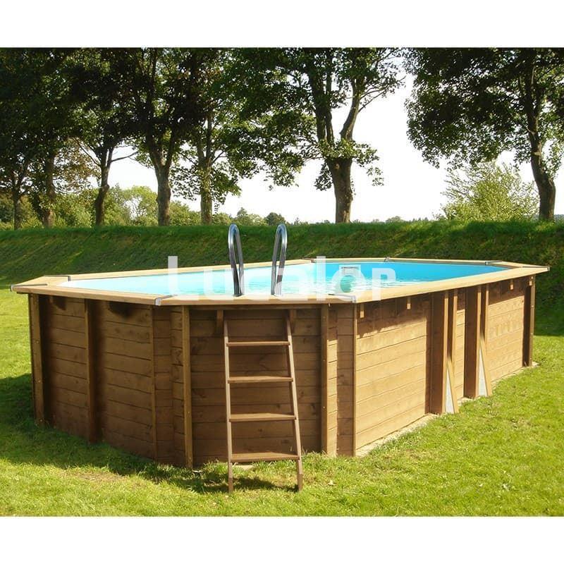 Piscina madera de gre forma ovalada modelo Grenade 2 (436 x 336 x 117 cm - Imagen 3