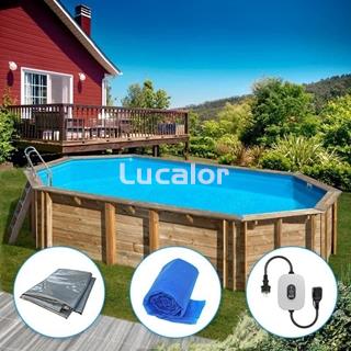 Piscina madera de Gre forma ovalada modelo Orange  (755 x 456 x 146 cm ) - Imagen 1