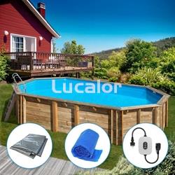 Piscina madera de gre forma ovalada modelo Orange  (755 x 456 x H 146 cm ) - Imagen 1