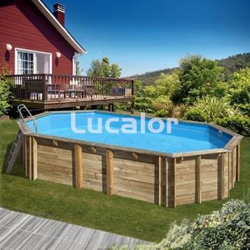 Piscina madera de gre forma ovalada modelo Orange  (755 x 456 x H 146 cm ) - Imagen 2