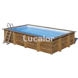 Piscina madera de Gre forma rectangular modelo Evora ( 640 x 420 x 133 cm ) - Imagen 2