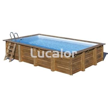 Piscina madera de Gre forma rectangular modelo Evora ( 640 x 420 x 133 cm ) - Imagen 2