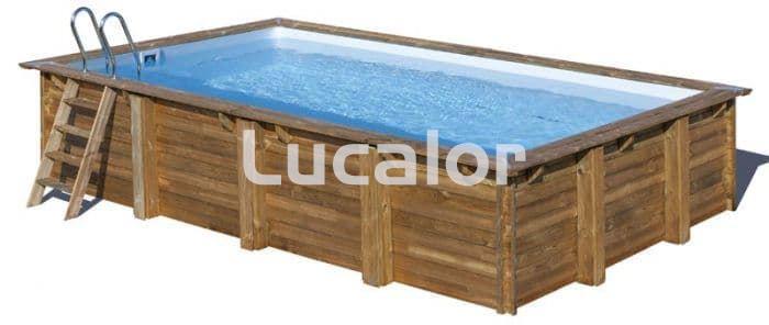 Piscina madera de gre forma rectangular modelo Evora ( 640 x 420 x H 133 cm ) - Imagen 2