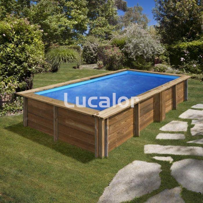 Piscina madera de gre forma rectangular modelo Lemon ( 375 x 200 x H 68 cm ) - Imagen 2