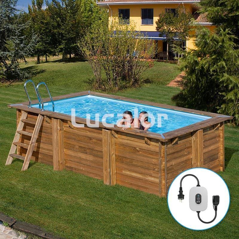 Piscina madera de gre forma rectangular modelo Marbella 2 ( 420 x 270 x H 117 cm ) - Imagen 1