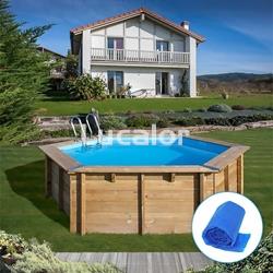 Piscina madera de gre forma  redonda modelo vanille 2  ( Ø 400 x H 119 cm - Imagen 1