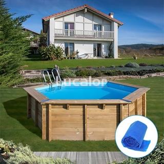 Piscina madera de gre forma  redonda modelo vanille 2  ( Ø 400 x H 119 cm - Imagen 1