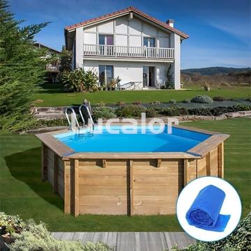 Piscina madera de gre forma  redonda modelo vanille 2  ( Ø 400 x H 119 cm - Imagen 1