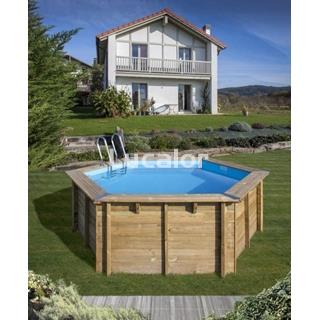 Piscina madera de gre forma  redonda modelo vanille 2  ( Ø 400 x H 119 cm - Imagen 2