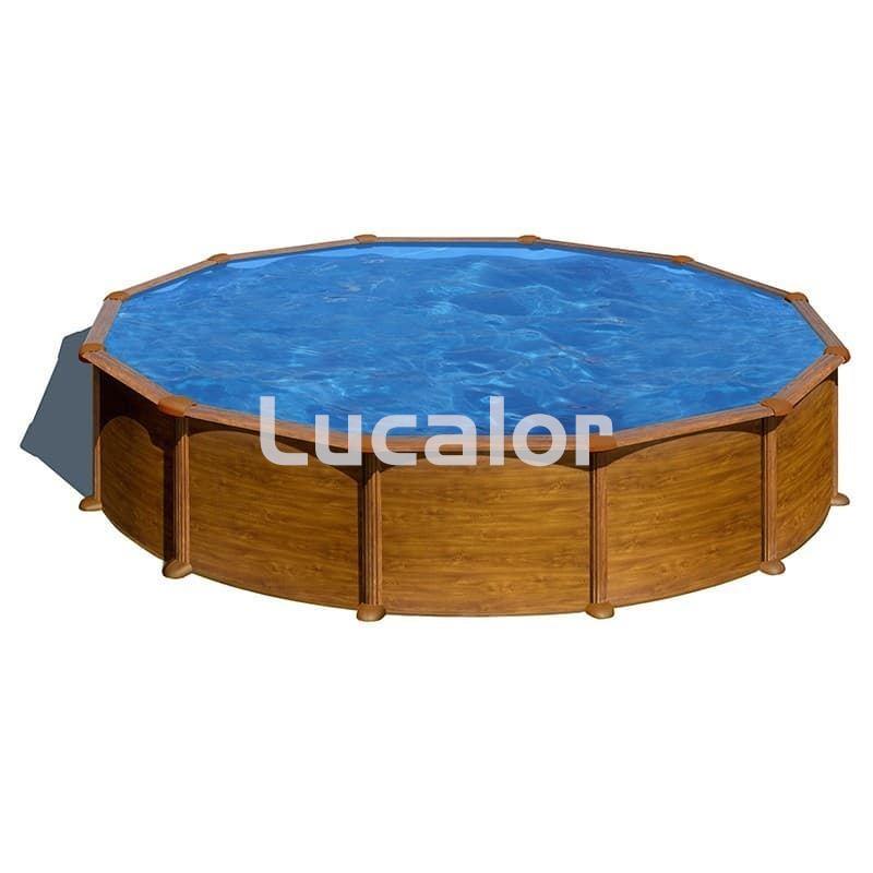 Piscinas Gre aspecto madera serie mauritius redondas altura 132 cm - Imagen 1