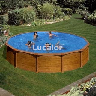 Piscinas Gre aspecto madera serie mauritius redondas altura 132 cm - Imagen 2
