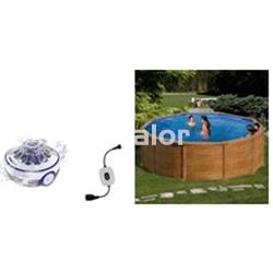 Piscinas gre aspecto madera serie mauritius redondas H 132 cm - Imagen 1