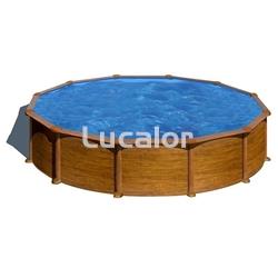 Piscinas Gre aspecto madera serie sicilia redondas  altura 120 cm - Imagen 1