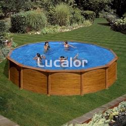 Piscinas Gre aspecto madera serie sicilia redondas  altura 120 cm - Imagen 2