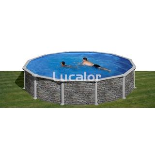Piscinas gre aspecto piedra serie córcega redondas H 132 cm - Imagen 1