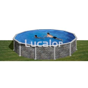 Piscinas gre aspecto piedra serie córcega redondas H 132 cm - Imagen 1