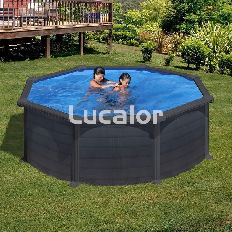 Piscinas Gre circulares color Anthracite altura 120 - Imagen 1