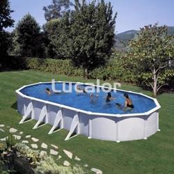 Piscinas gre serie Atlatis ovaladas con pilares laterales H 132 cm - Imagen 2