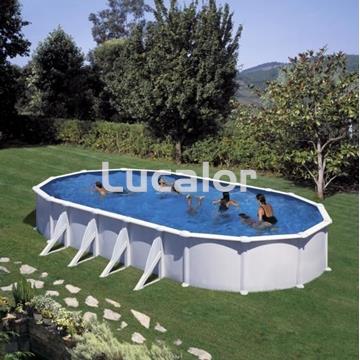 Piscinas gre serie Atlatis ovaladas con pilares laterales H 132 cm - Imagen 2