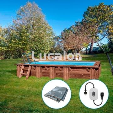 Piscinas madera de gre forma rectangular modelo Mango ( 618 x 320 x H 130 cm ) - Imagen 1