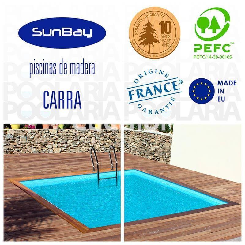 Piscinas madera Gre forma cuadrada City de 225 x 225 x 0.65 m - Imagen 2