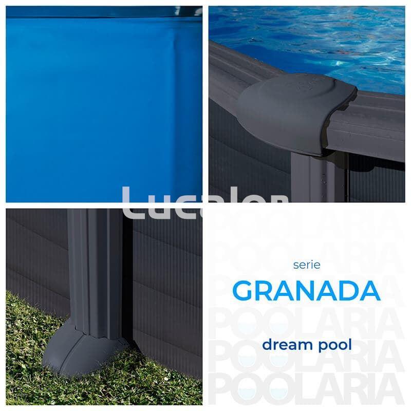 Piscinas serie Granada de gre aspecto gráfito ovaladas altura 132 - Imagen 3