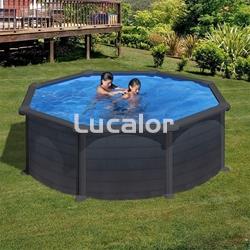 Piscinas serie Granada de gre  aspecto gráfito redondas  altura 132 - Imagen 2