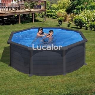 Piscinas serie Kea de gre  aspecto gráfito redondas altura 120 - Imagen 1