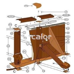 Protector aspeto madera chapa inferior pilar vertical piscinas gre - Imagen 2