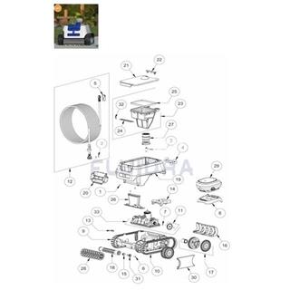 Rodillo portacepillos Zodiac Sweepy Aquasphere ASR 105, Rrobot ER230 de  gre - Imagen 2