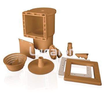 Skimmer marrón y boquilla de impulsión Gre AR100W - Imagen 1