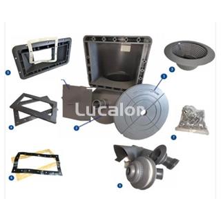 Skimmer SK101G  gris con boca conica piscinas composite - Imagen 1