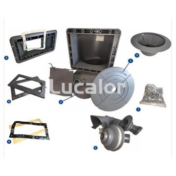 Skimmer SK101G  gris con boca conica piscinas composite - Imagen 1