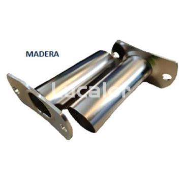 Soporte escalera inox mas embellecedor circular para piscina madera de gre - Imagen 1