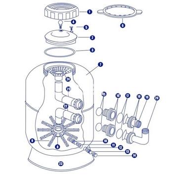 Soporte filtros coral de Qp   rubi , ciclon de 300/400 - Imagen 2