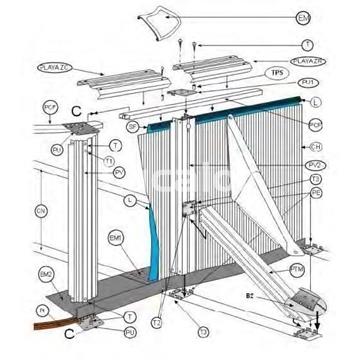 Soporte metal fijación pilar oblicuo a pilar cuadrado piscinas ovaladas - Imagen 2