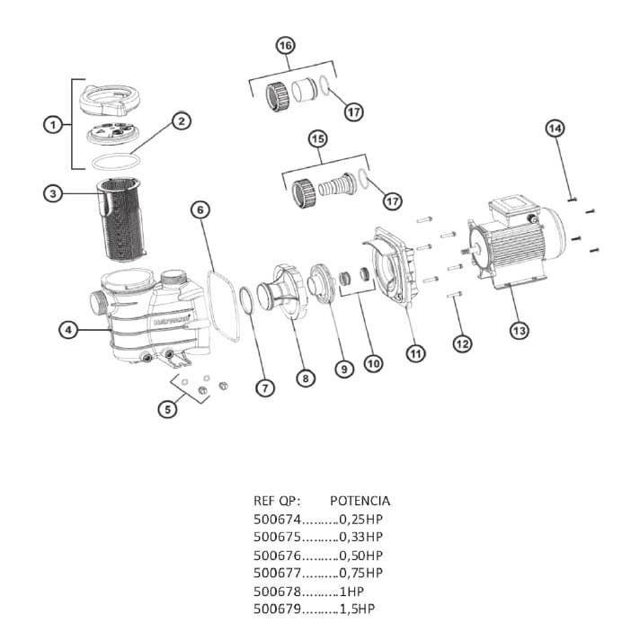 Tapon de vaciado bomba starpump HAYWARD - Imagen 2